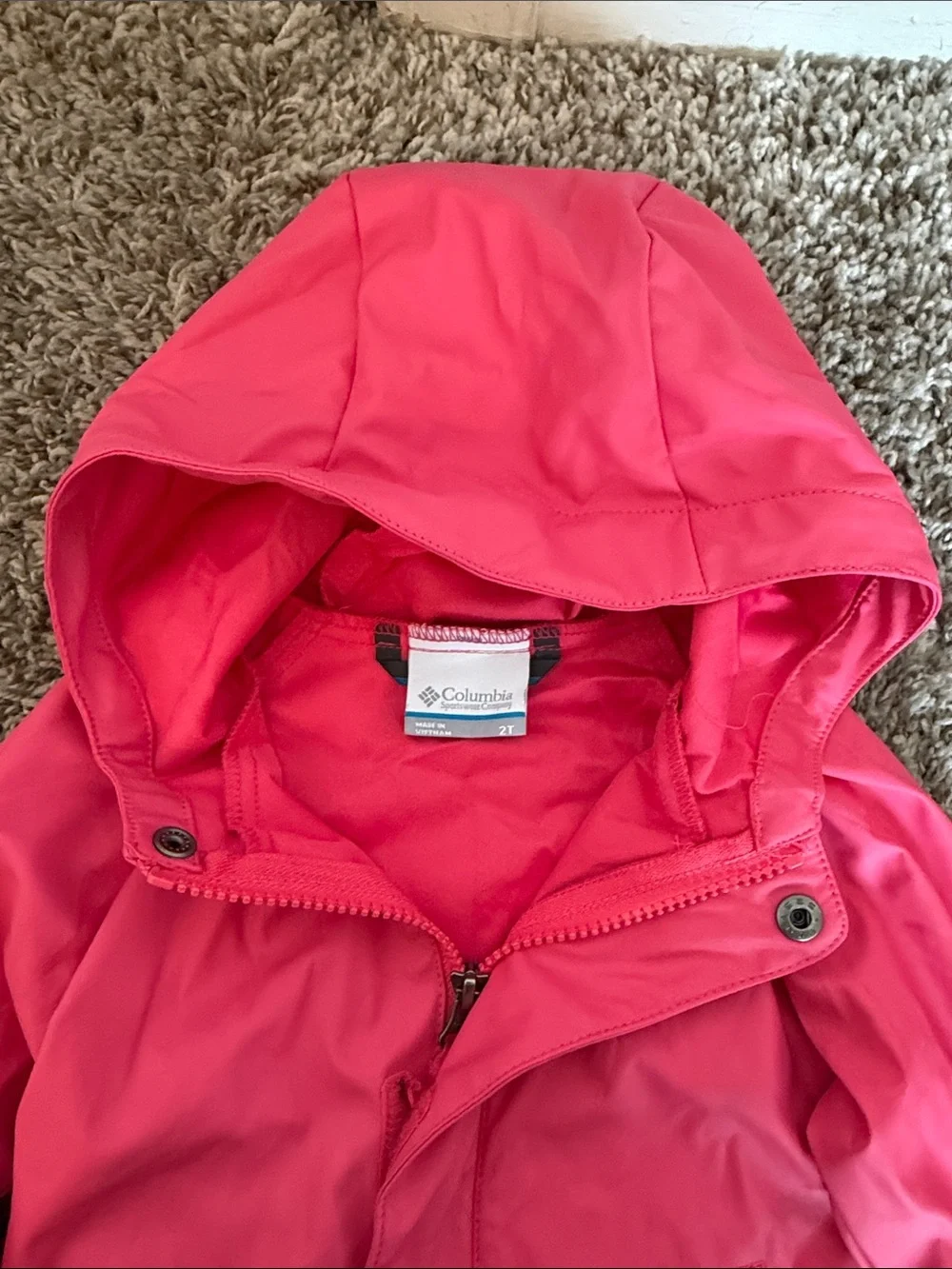 Columbia Kids Coral Pink Hooded Raincoat